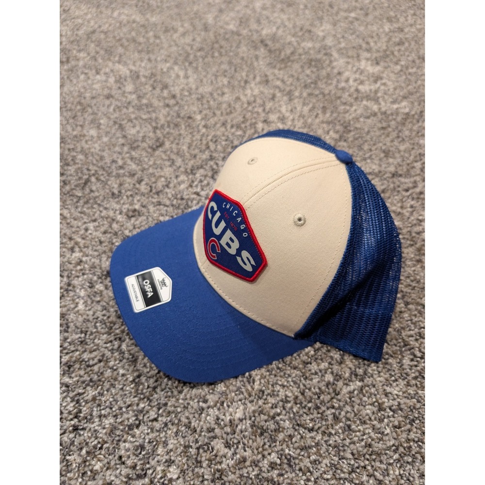 Fan Favorite Chicago Cubs Hat Mens OSFA Blue NWT Trucker Snapback MLB Mesh Cap - Picture 2 of 3
